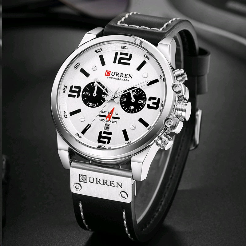 CURREN 8314 Luxury Brand Quartz Men Watch Military Waterproof Leather Strap Sport Mens Watches Fashion Casual Male Clock часы