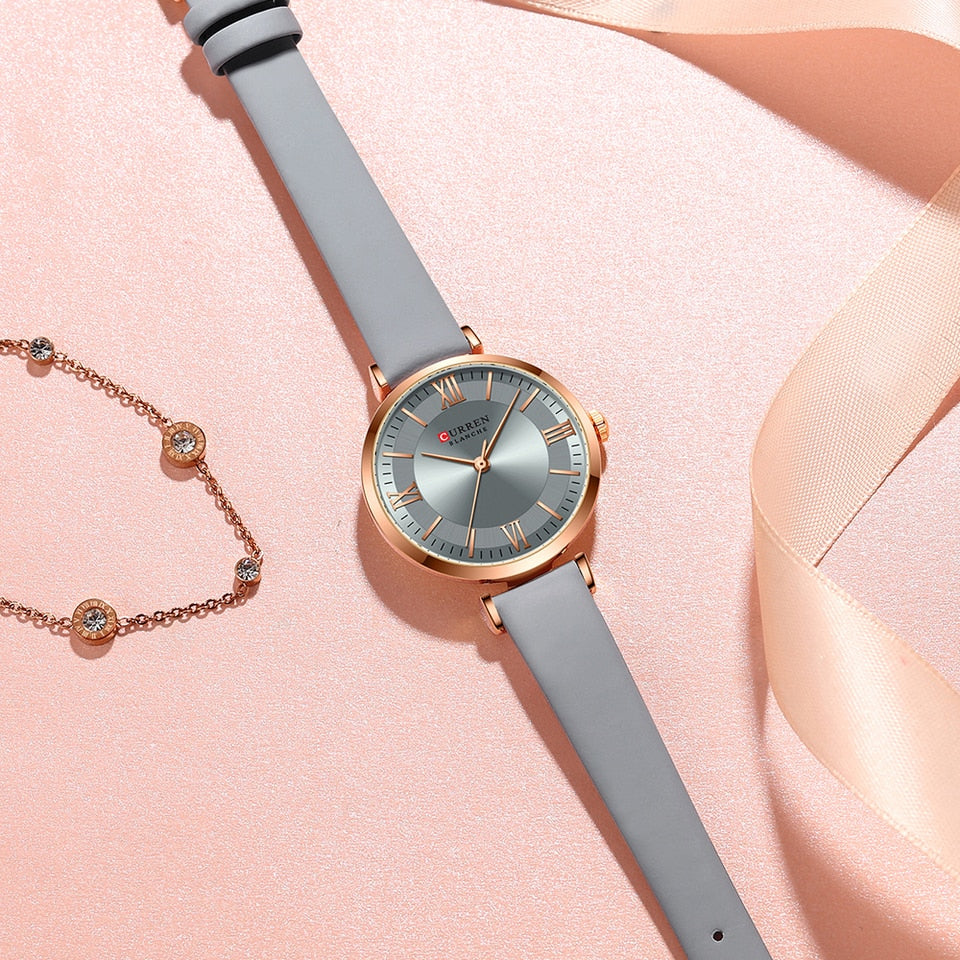 Women Quartz Leather Wristwatches Fashionable Classic Clock Montre femme