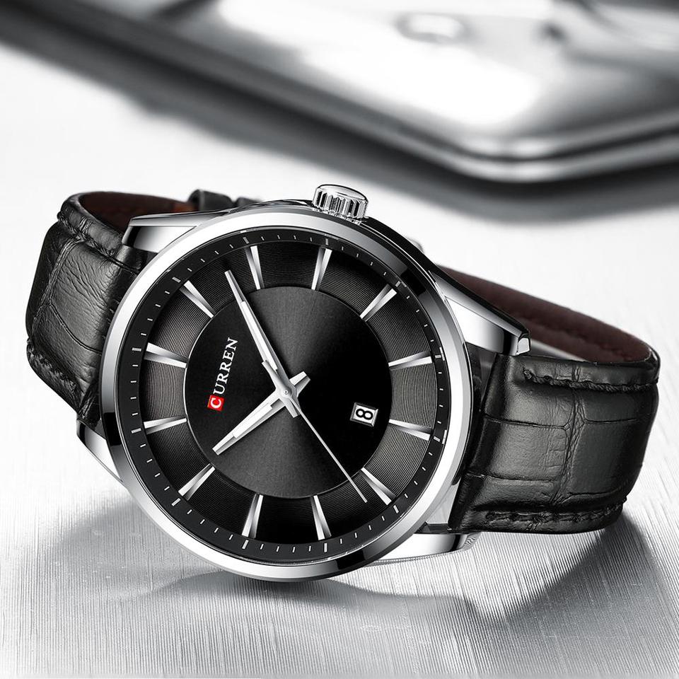 Quartz Watches for Men Leather Strap Male Wristwatches Top Luxury Brand Business Men Clock  45 mm Reloj Hombres