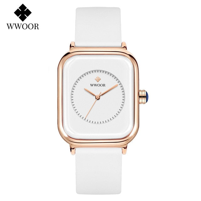 Luxury Brand Watches For Women Fashion Square Purple Ladies Quartz Wristwatch Waterproof Silicone Band Relogio Feminino