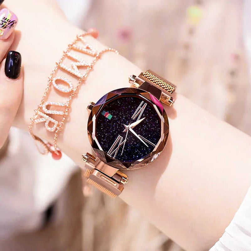 Brand Women Watches Fashion Square Ladies Quartz Watch Bracelet Set Green Dial Simple Rose Gold Mesh Luxury Women Watches