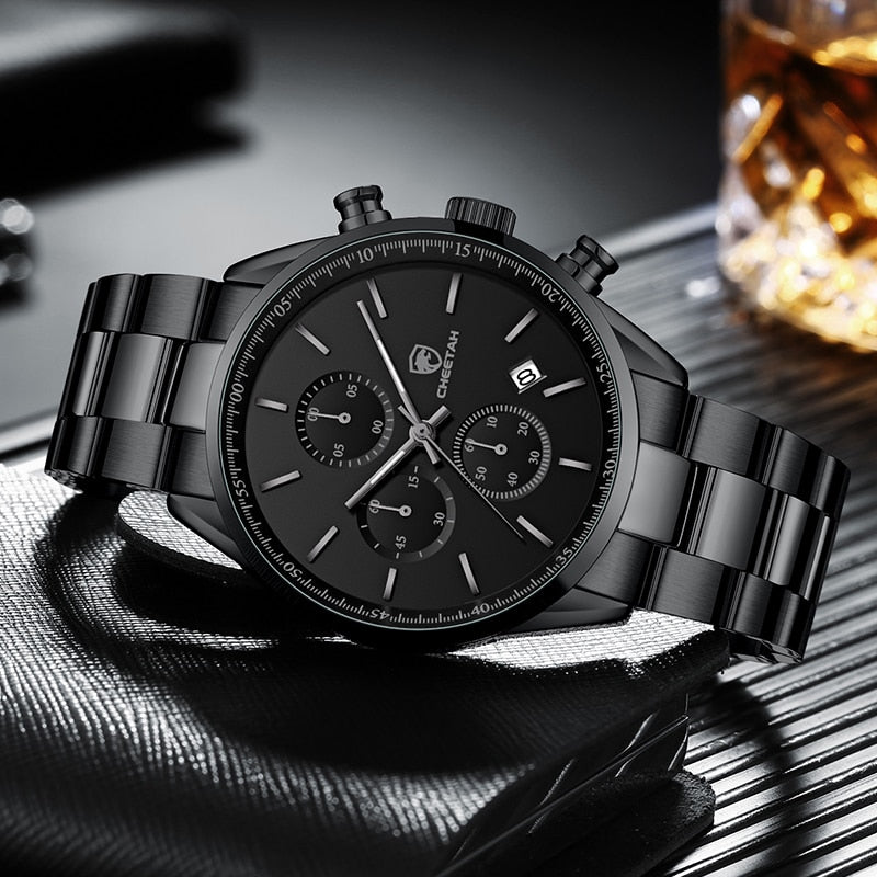 Men Top Brand Luxury Fashion Business Quartz Men Wristwatch Stainless Steel Waterproof Sports Clock