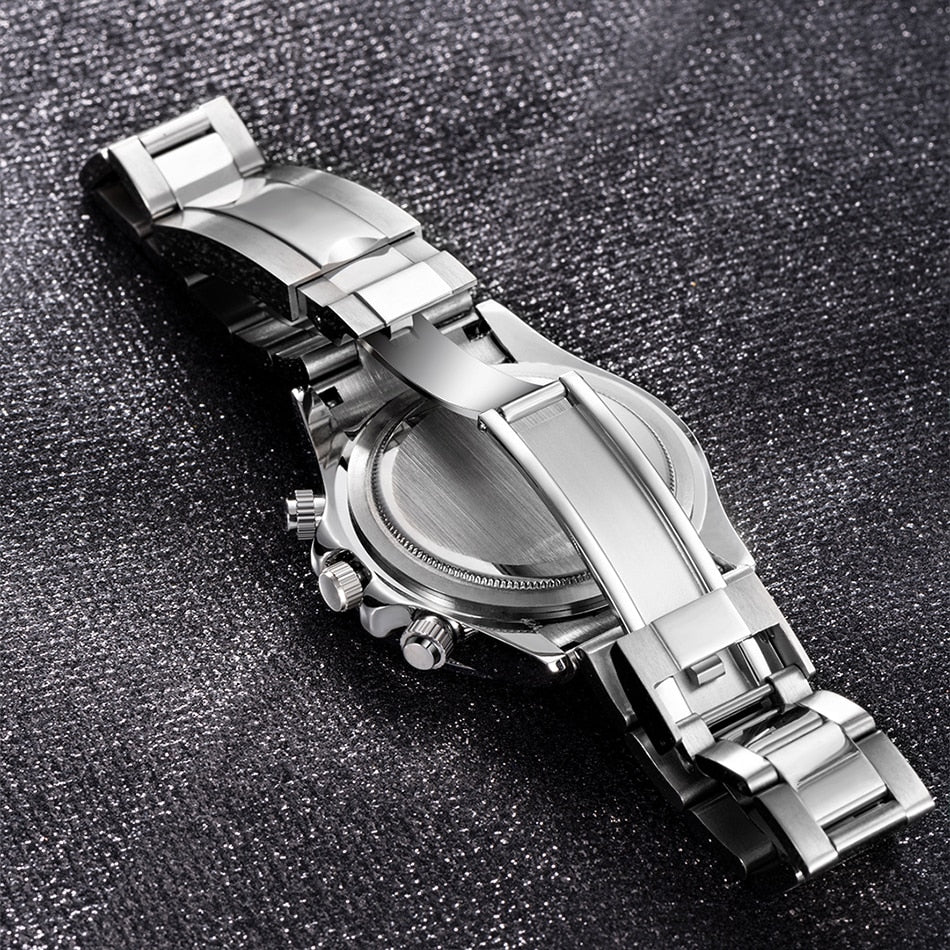 New Watch For Men Luxury Stainless Steel Chronograph Sport Wristwatch Business Luminous Dive male Clock