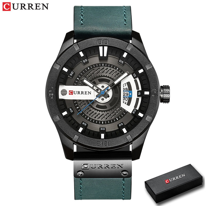 New Men Military Sports Watches Men Quartz Date Clock Man Casual Leather Wrist Watch Relogio Masculino