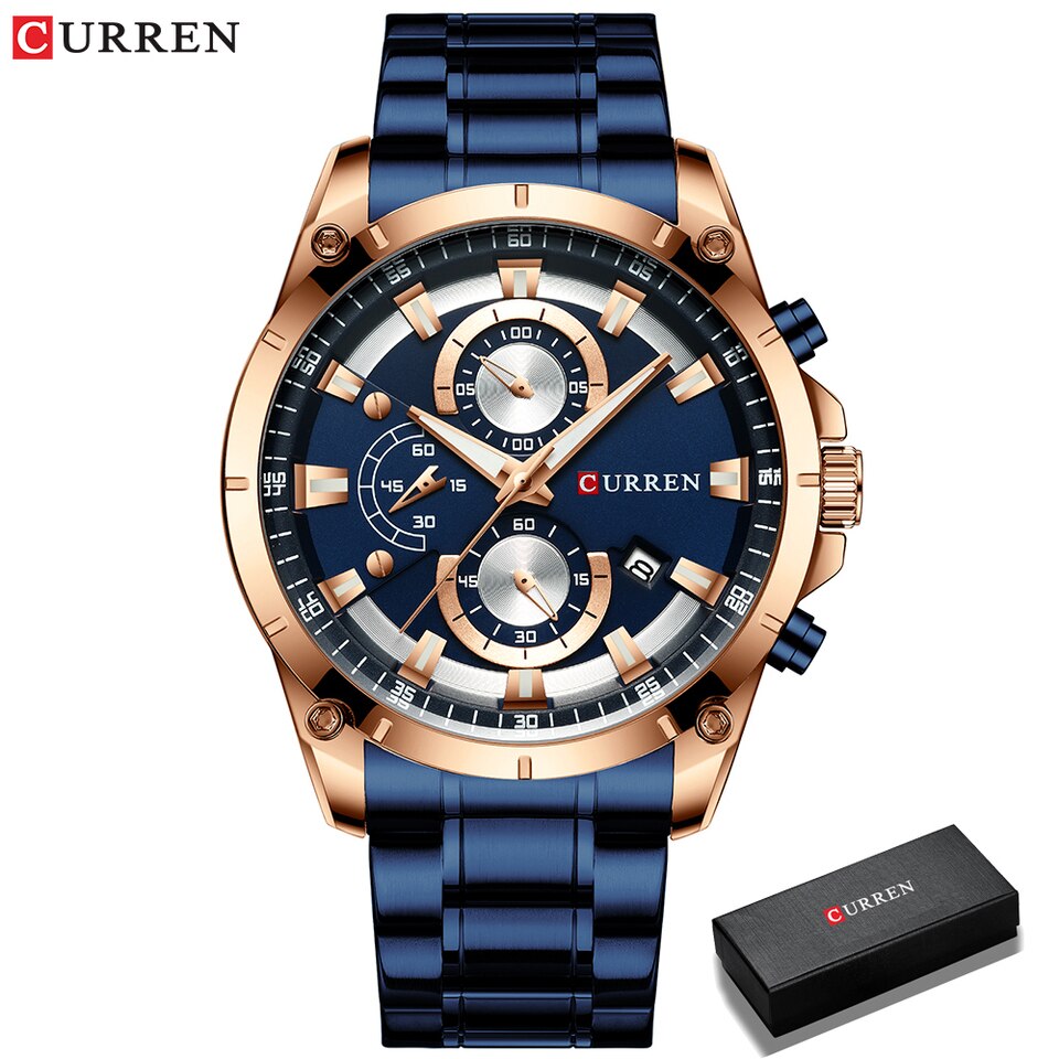 Gold Watches Men Luxury Top Brand CURREN Quartz Wristwatch Fashion Sport and Causal Business Watch Male Clock Reloj Hombres