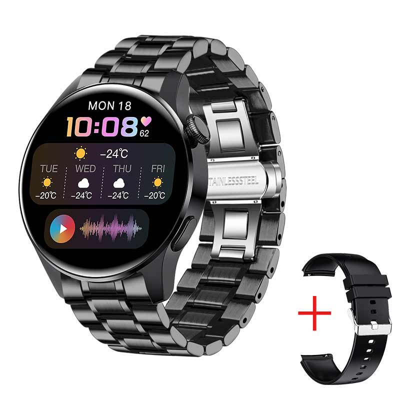 New Bluetooth Call Smart Watch Men Full Touch Sport Fitness Watches Waterproof Heart Rate Steel Band Smartwatch Android iOS
