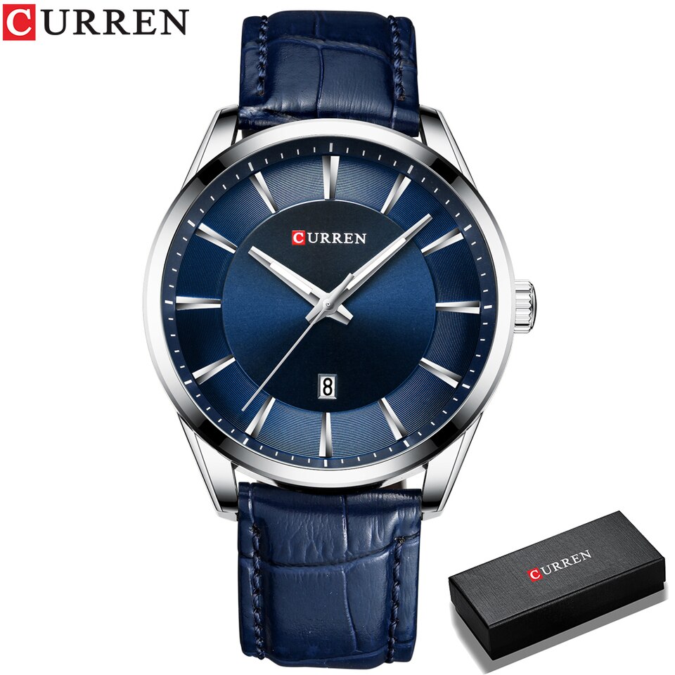 Quartz Watches for Men Leather Strap Male Wristwatches Top Luxury Brand Business Men Clock  45 mm Reloj Hombres