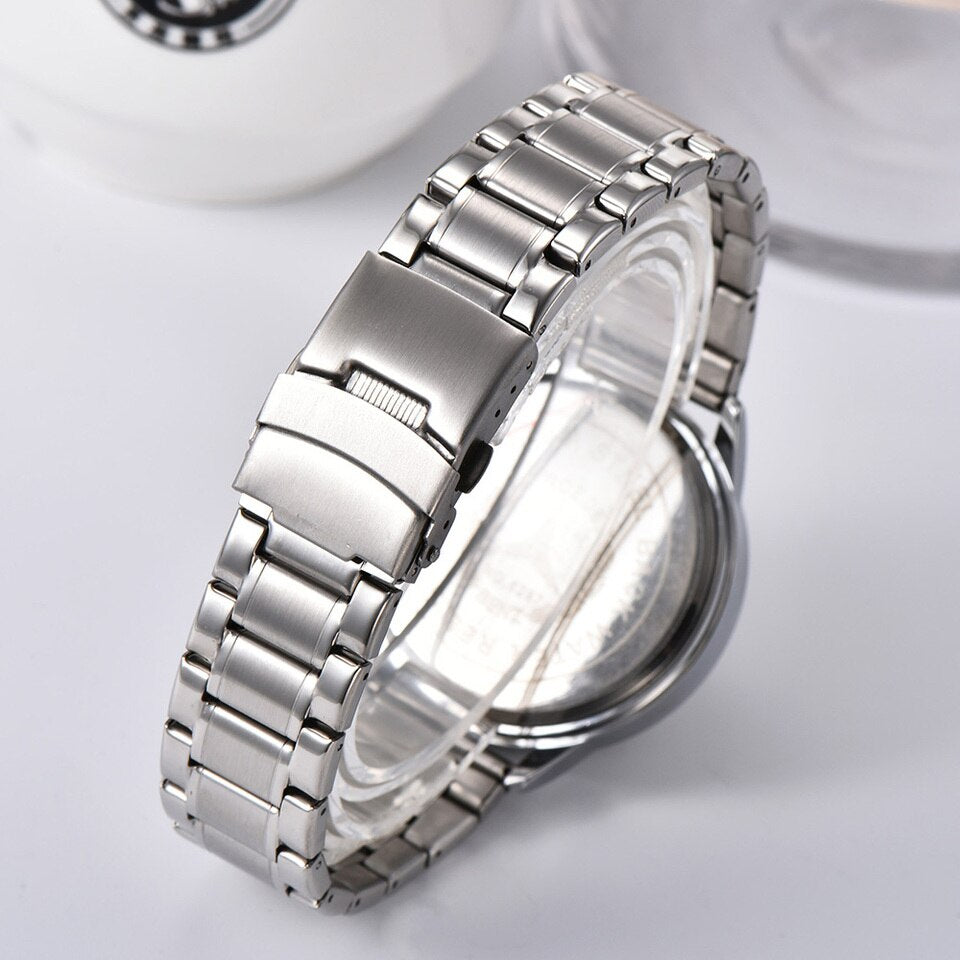 Casual Personality Classic precision Men Quartz watch Racing Free Stainless Casual Sports 3D Car Steering Wheel Clock