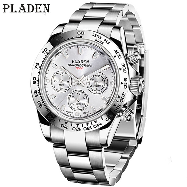 New Watch For Men Luxury Stainless Steel Chronograph Sport Wristwatch Business Luminous Dive male Clock