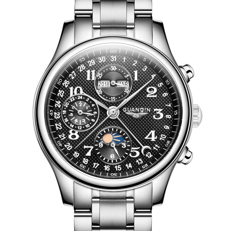 Automatic Watch Men Sapphire Multifunction Lunar Phase Men Watch Waterproof Perpetual calendar Men Mechanical Watches