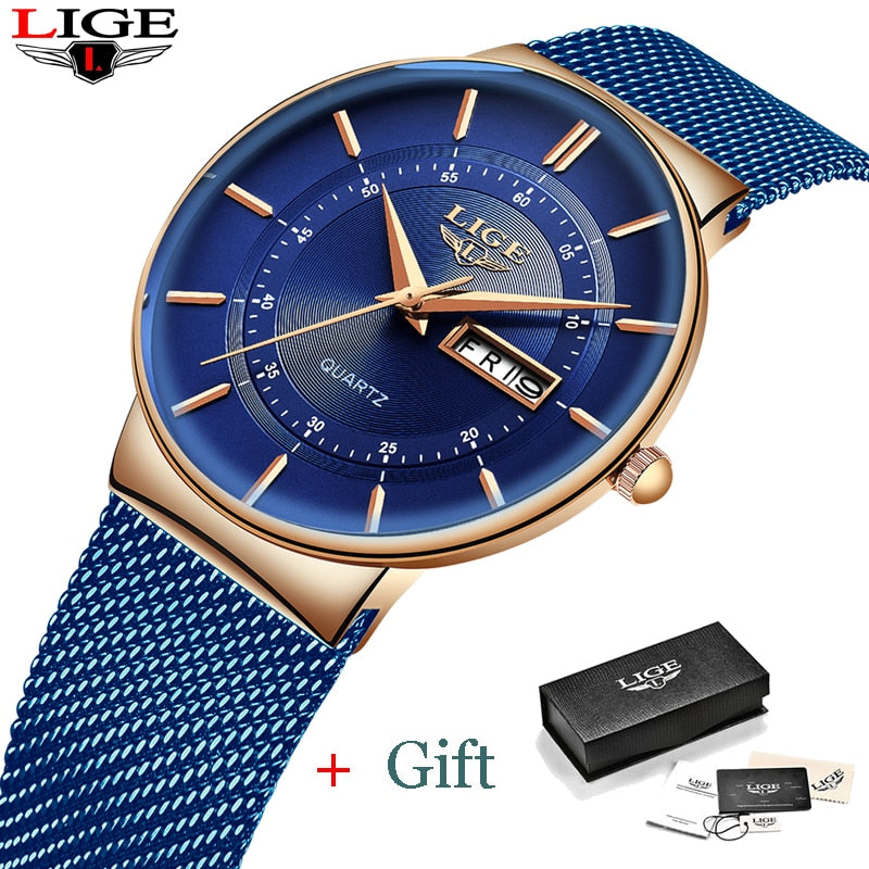 Women Watches Luxury Brand Ultra-thin Calendar Week Quartz Watch Ladies Clocks Mesh Stainless Steel Waterproof Reloj Mujer