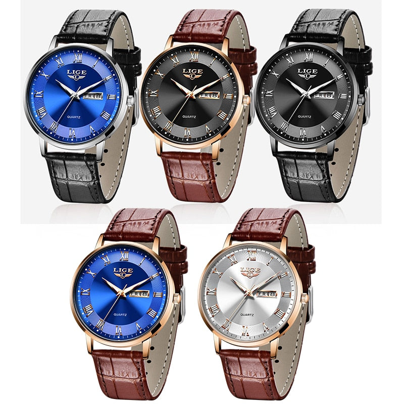 Brand LIGE Women Watch Rose Gold Montre Femme Women Ultra-thin Fashion Relojes Para Mujer Luxury Lady Wrist Watches Reloj Mujer