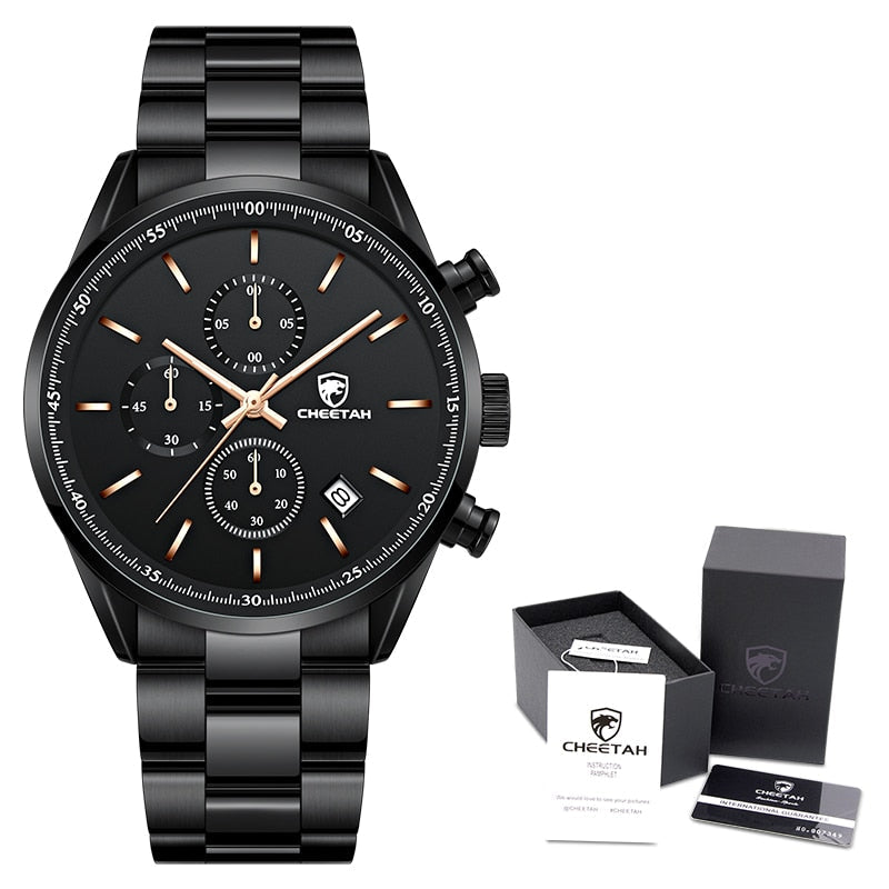 Men Top Brand Luxury Fashion Business Quartz Men Wristwatch Stainless Steel Waterproof Sports Clock