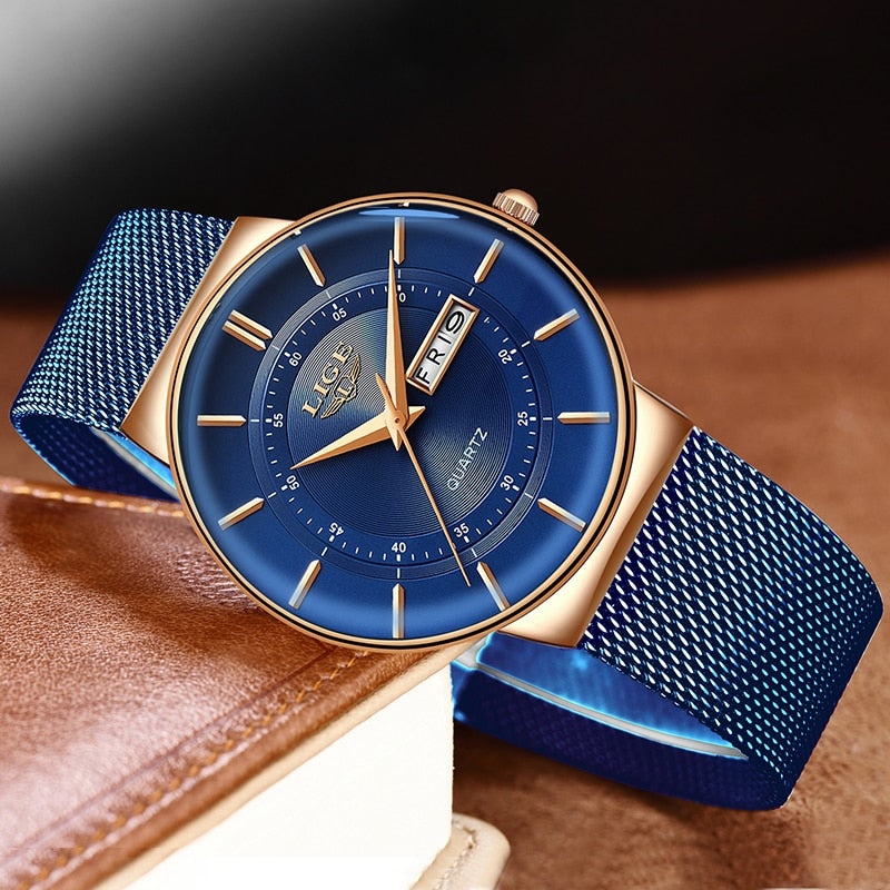 Women Watches Luxury Brand Ultra-thin Calendar Week Quartz Watch Ladies Clocks Mesh Stainless Steel Waterproof Reloj Mujer