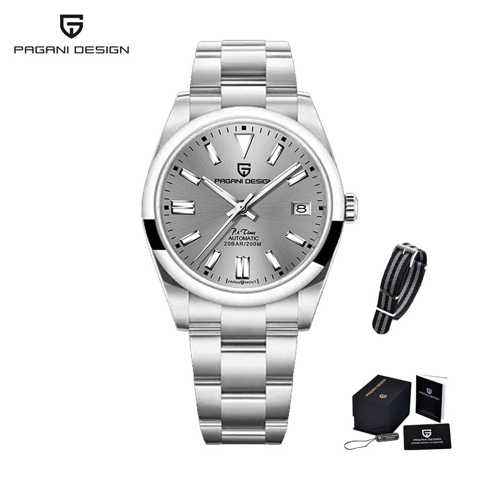 New Men Pagani Design Automatic Watch Stainless Steel Simple Mechanical Wrist watch Japanese Sports Luxury Sapphire Glass Clock
