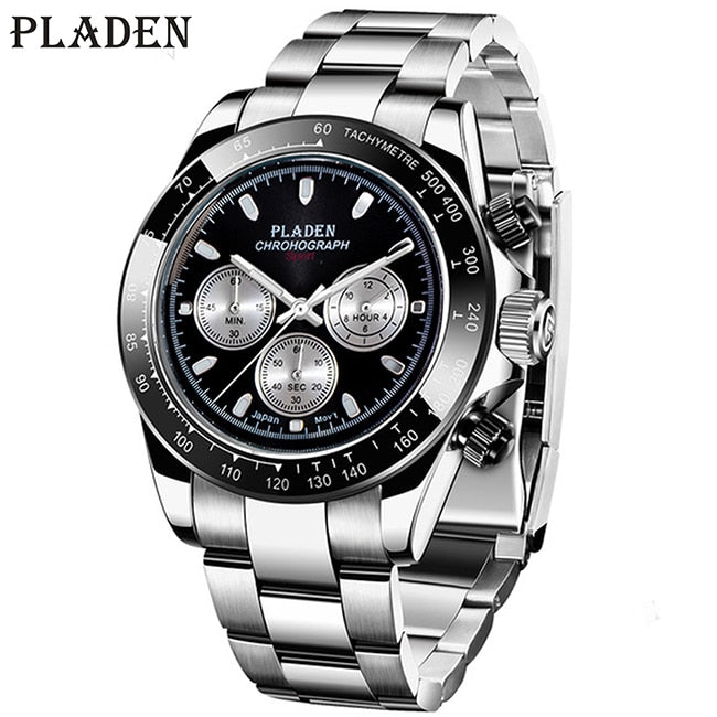 New Watch For Men Luxury Stainless Steel Chronograph Sport Wristwatch Business Luminous Dive male Clock