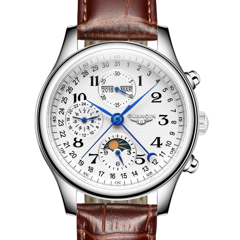 Automatic Watch Men Sapphire Multifunction Lunar Phase Men Watch Waterproof Perpetual calendar Men Mechanical Watches
