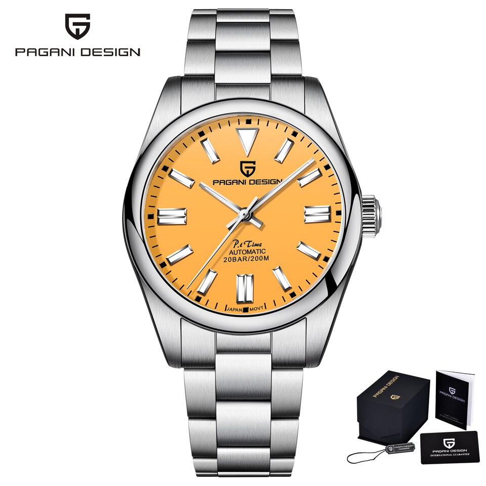 New Men Pagani Design Automatic Watch Stainless Steel Simple Mechanical Wrist watch Japanese Sports Luxury Sapphire Glass Clock