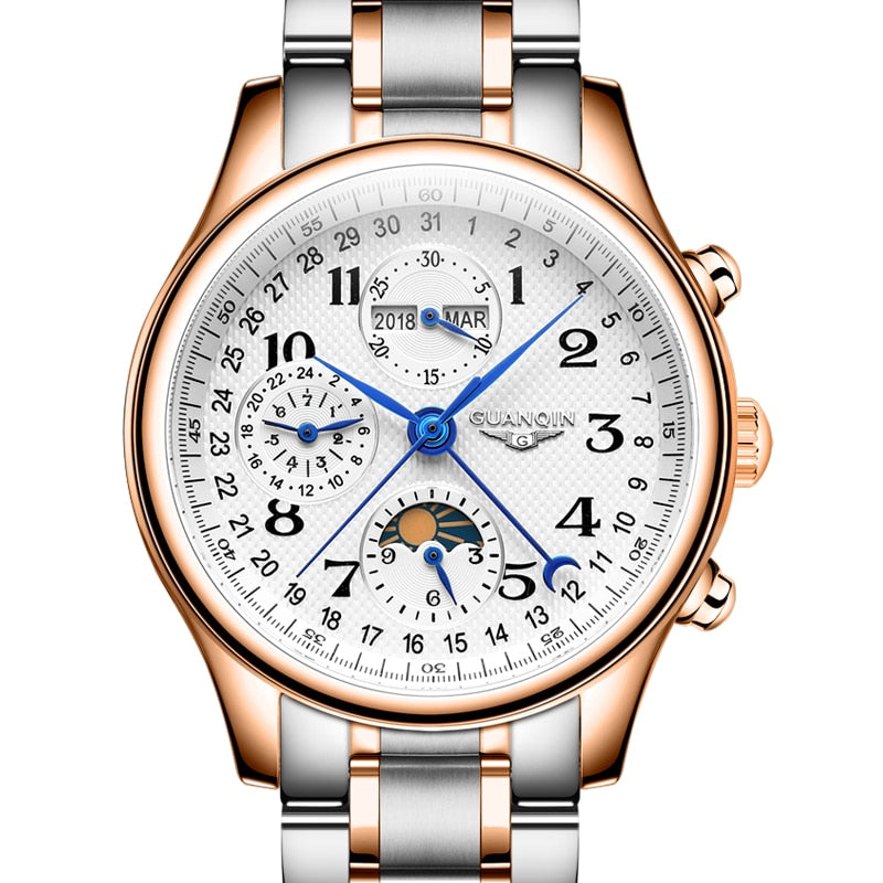 Automatic Watch Men Sapphire Multifunction Lunar Phase Men Watch Waterproof Perpetual calendar Men Mechanical Watches
