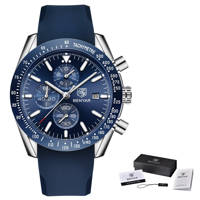 Men Watches Brand Luxury Silicone Strap Waterproof Sport Quartz Chronograph Military Watch Men Clock Relogio Masculino