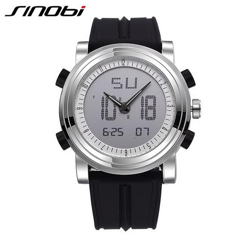 Sports Watches Men Dual Display Analog Digital LED Electronic Quartz Wristwatches Men Multifunctional Waterproof Watch