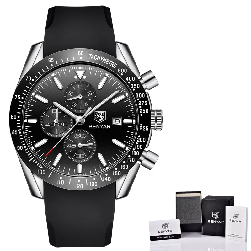 Men Watches Brand Luxury Silicone Strap Waterproof Sport Quartz Chronograph Military Watch Men Clock Relogio Masculino