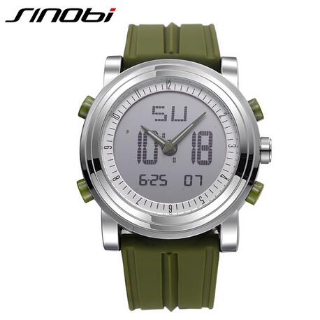 Sports Watches Men Dual Display Analog Digital LED Electronic Quartz Wristwatches Men Multifunctional Waterproof Watch