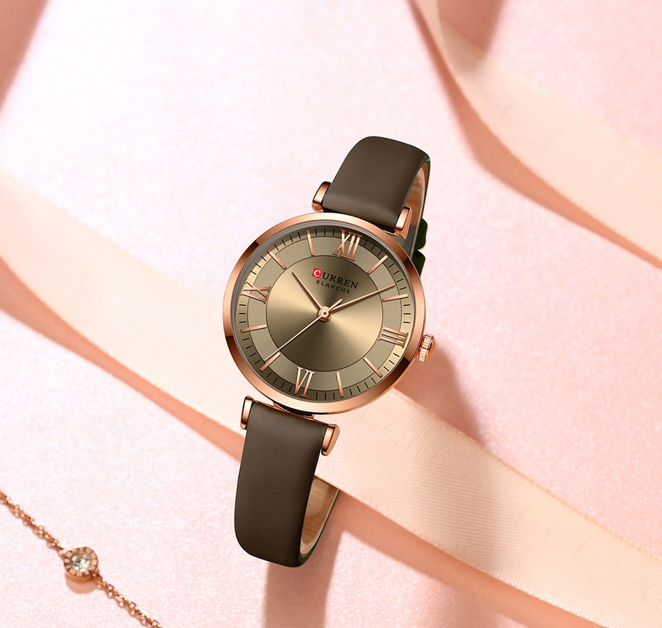 Women Quartz Leather Wristwatches Fashionable Classic Clock Montre femme