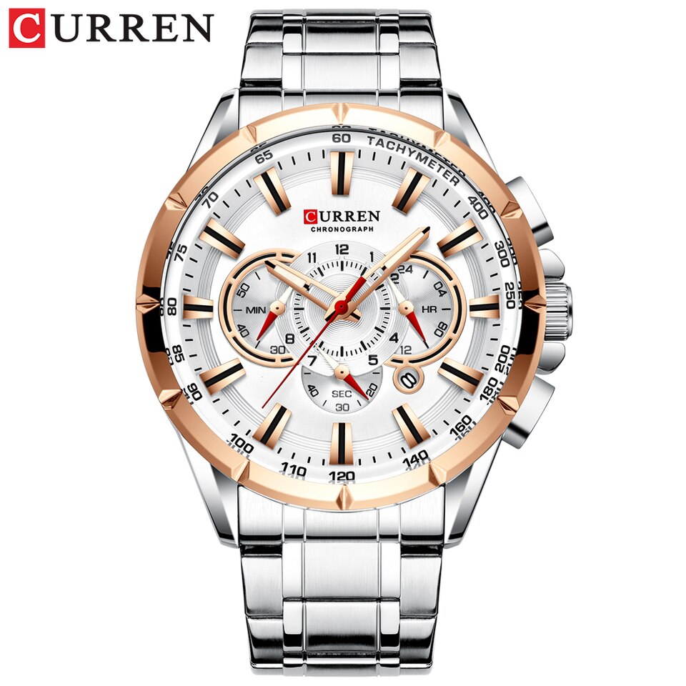 Wrist Watch Men Waterproof Chronograph Military Army Stainless Steel Male Clock Top Brand Luxury Man Sport Watches 8363