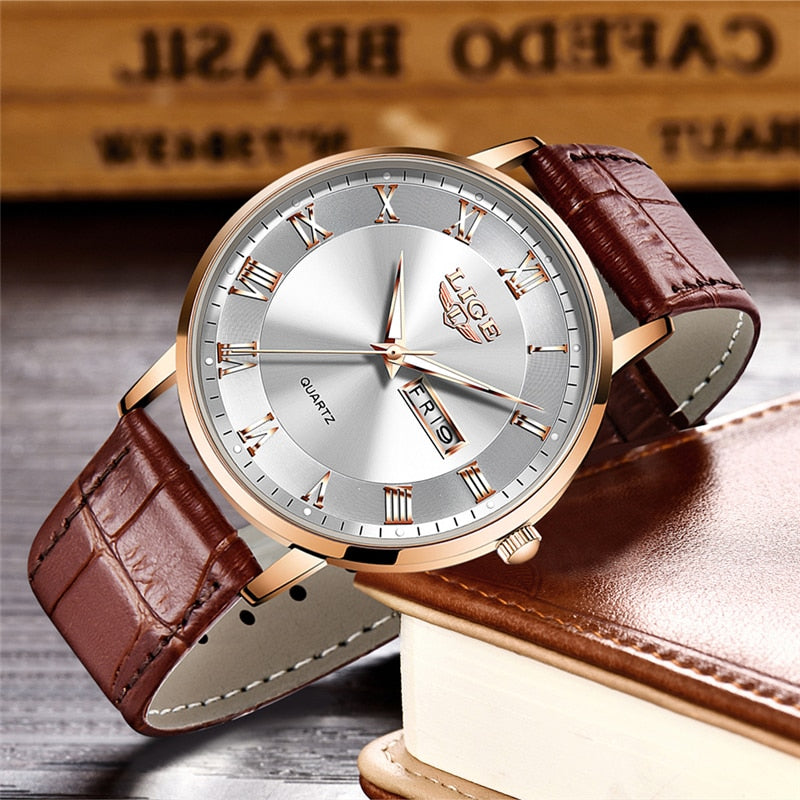 Brand LIGE Women Watch Rose Gold Montre Femme Women Ultra-thin Fashion Relojes Para Mujer Luxury Lady Wrist Watches Reloj Mujer