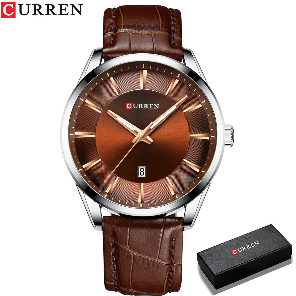 Quartz Watches for Men Leather Strap Male Wristwatches Top Luxury Brand Business Men Clock  45 mm Reloj Hombres