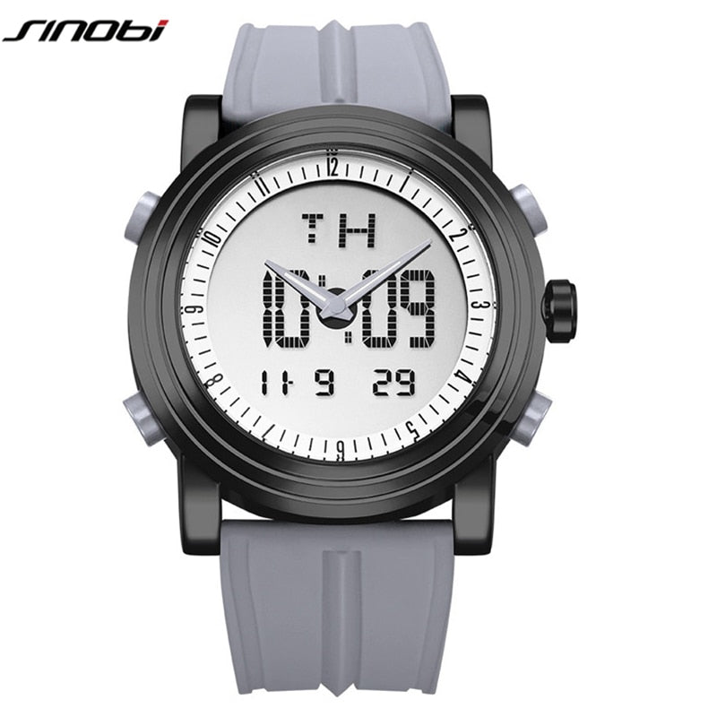 Sports Watches Men Dual Display Analog Digital LED Electronic Quartz Wristwatches Men Multifunctional Waterproof Watch