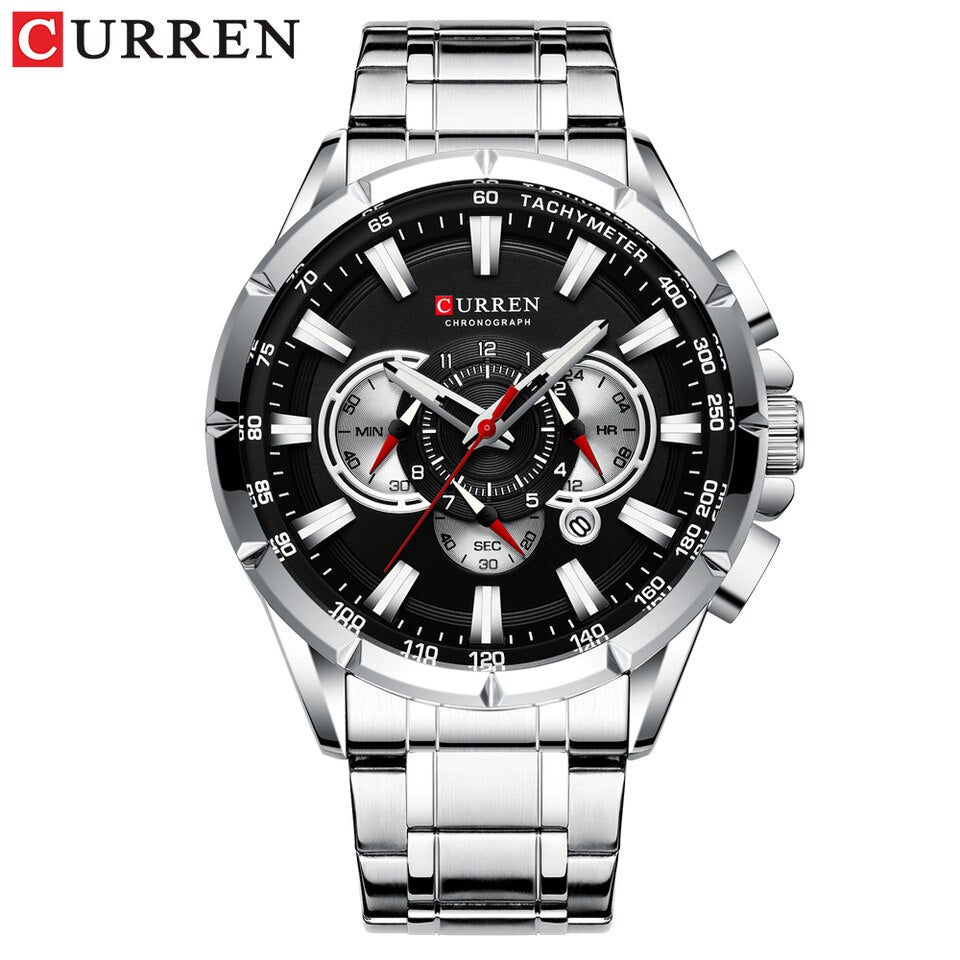 Wrist Watch Men Waterproof Chronograph Military Army Stainless Steel Male Clock Top Brand Luxury Man Sport Watches 8363