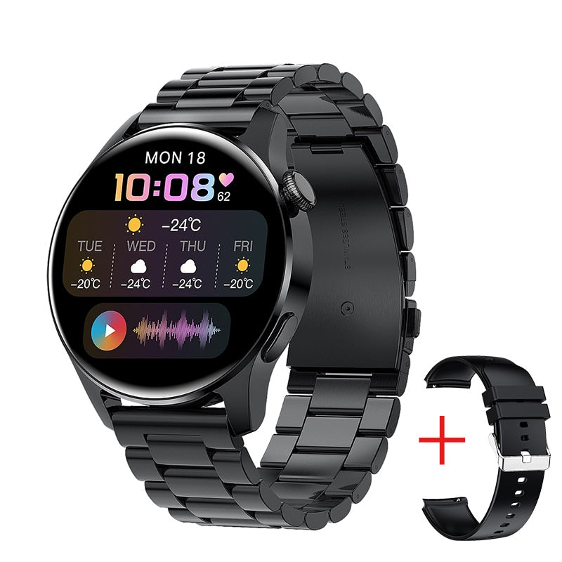 New Bluetooth Call Smart Watch Men Full Touch Sport Fitness Watches Waterproof Heart Rate Steel Band Smartwatch Android iOS