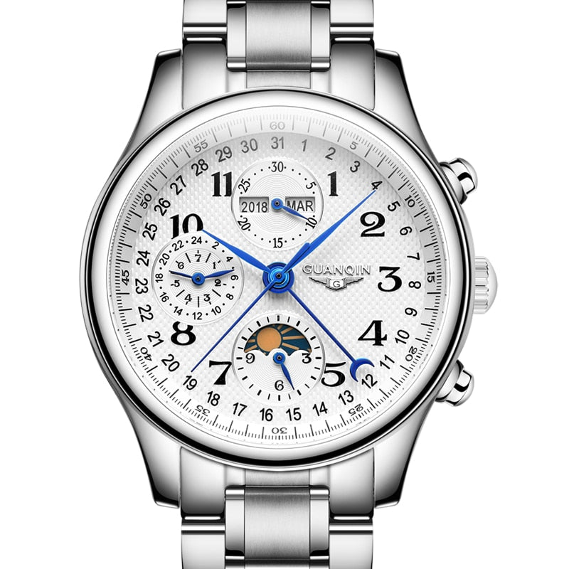 Automatic Watch Men Sapphire Multifunction Lunar Phase Men Watch Waterproof Perpetual calendar Men Mechanical Watches