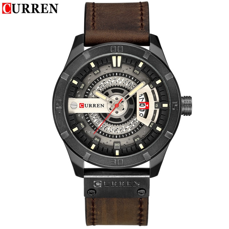 New Men Military Sports Watches Men Quartz Date Clock Man Casual Leather Wrist Watch Relogio Masculino