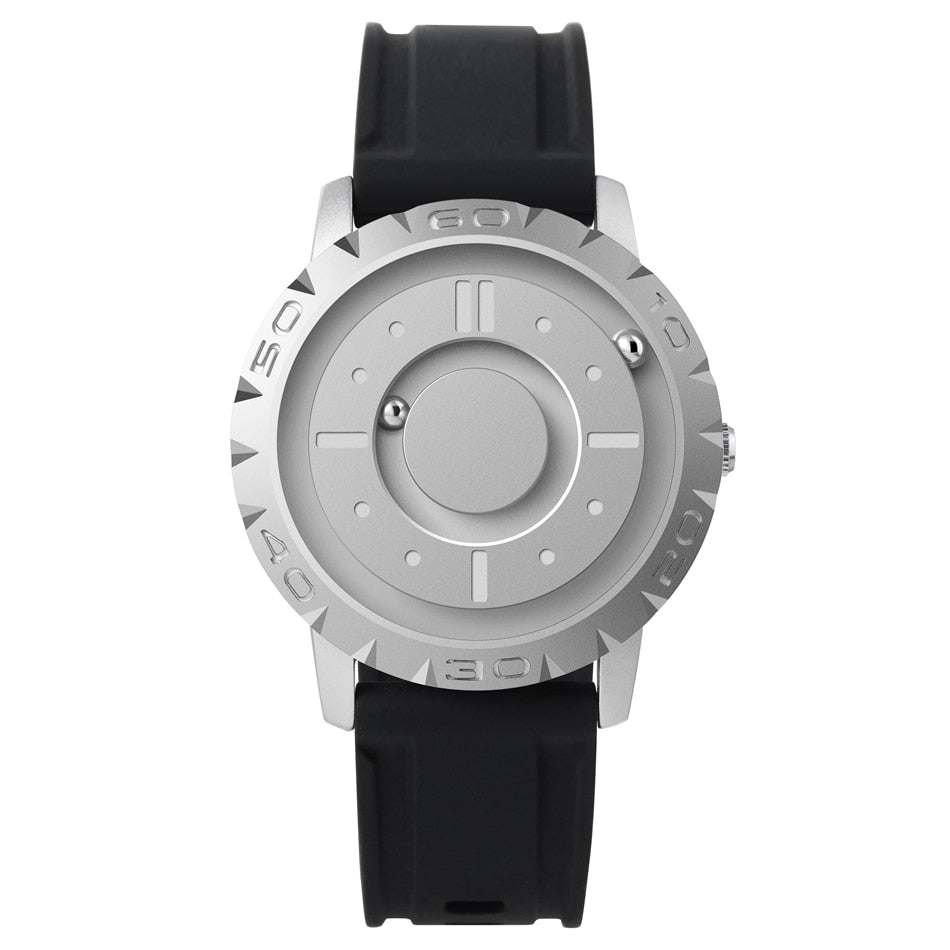 EUTOUR Quartz Watch Magnetic Ball Pointer Metal Multinational Blind Touch Watch Men Fashion Rubber Sports Male Canvas Strap