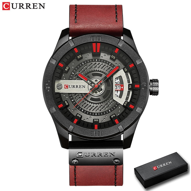 New Men Military Sports Watches Men Quartz Date Clock Man Casual Leather Wrist Watch Relogio Masculino