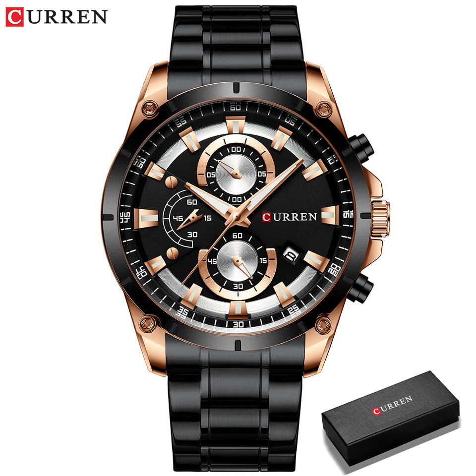 Gold Watches Men Luxury Top Brand CURREN Quartz Wristwatch Fashion Sport and Causal Business Watch Male Clock Reloj Hombres