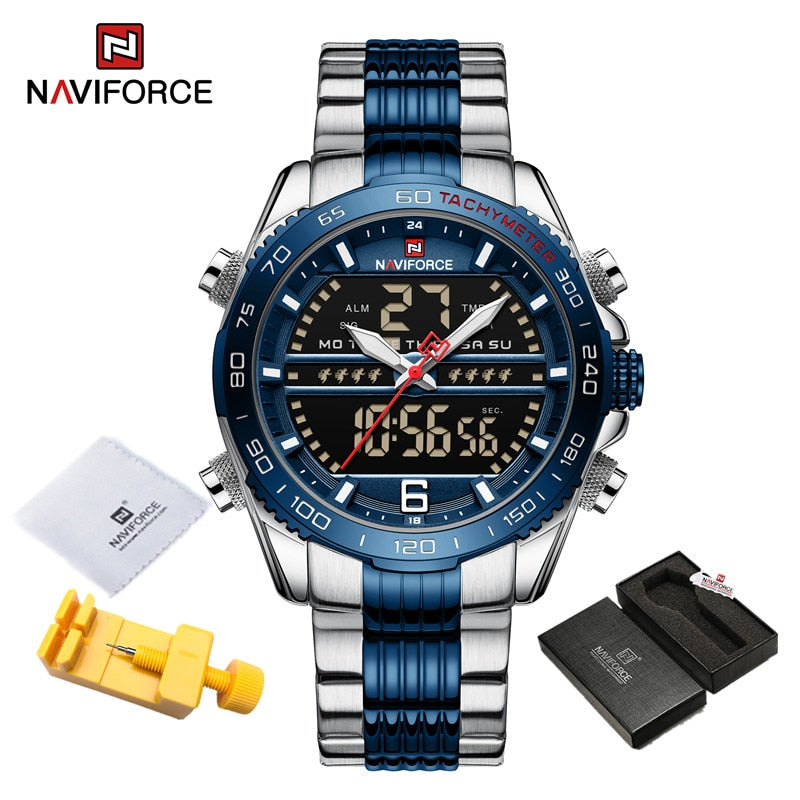 Digital Sport Watch For Men Steel Waterproof Chronograph Clock Fashion Luminous Quartz Wrist watches