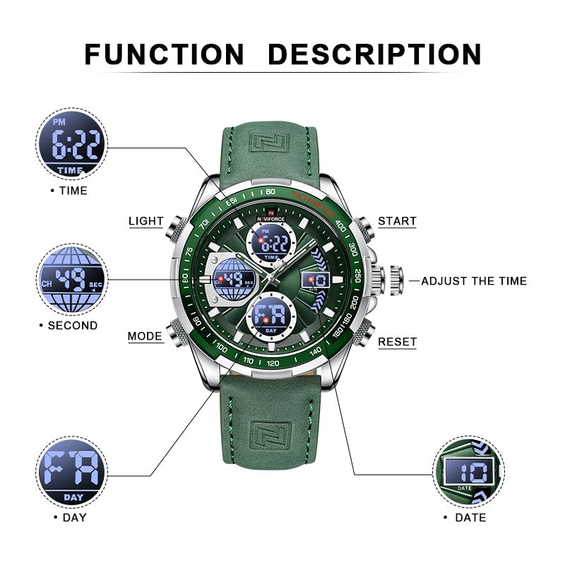 New Military Watches for Men Luxury Original Sports Chronograph Watch Waterproof Quartz WristWatch Clock Gift