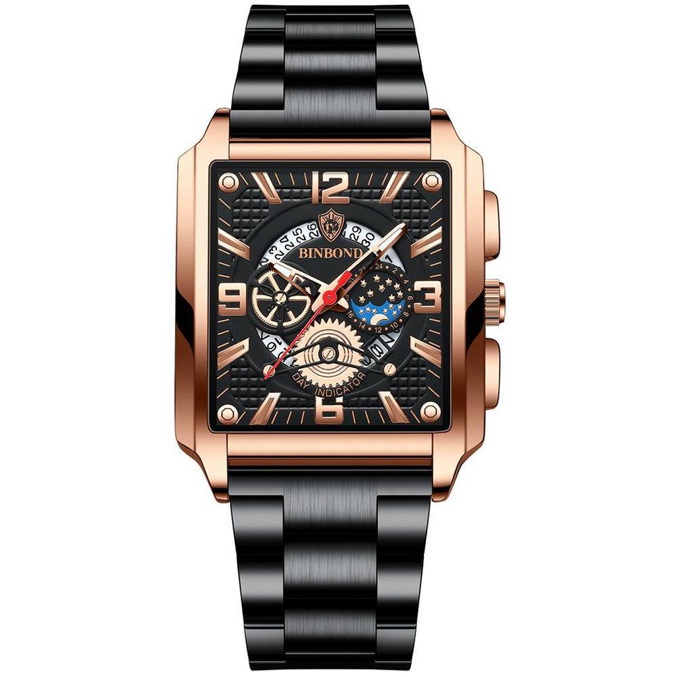 Relogio Masculino Wrist Watches Men Top Brand Luxury Golden Men Watches Gold Big Male Wristwatch Man Square Golden Dial