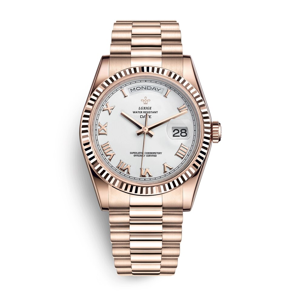 Original Casual Brand Watch Men Top Luxury Stainless Steel 3atm Waterproof daydate Business Men Fashion Wrist Watch
