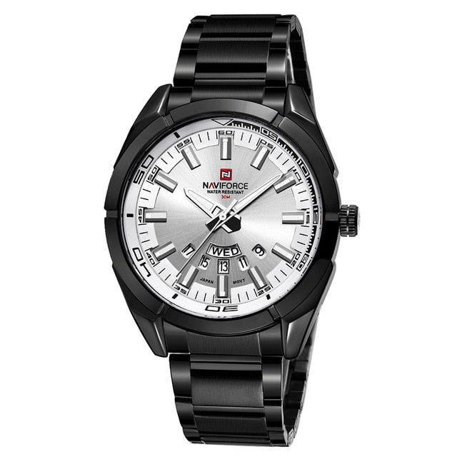 New Men Quartz Watches Full Steel Waterproof Casual Date Sport Military Wrist Watch Relogio Masculino
