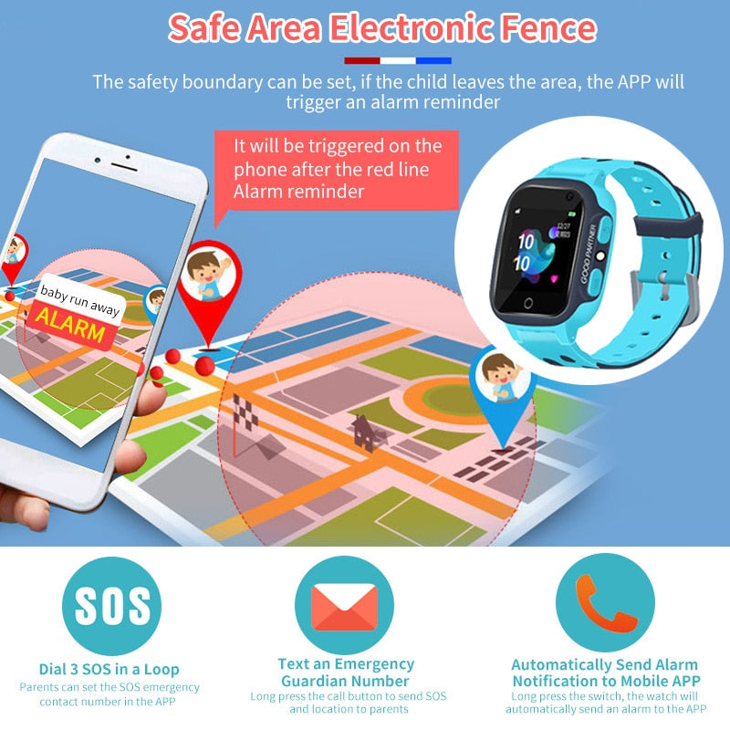 Children SIM Card Anti lost Watches Call for Kids Smart Watch Boys Girls GPS Waterproof Smartwatch Clock Location Tracker Child
