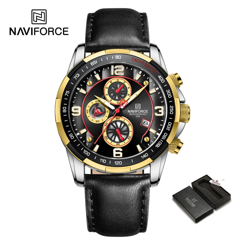 Luxury NAVIFORCE 100% Original Fashion Watch For Men Multifunction Sport Waterproof Man Quartz Wrist Watches Clock