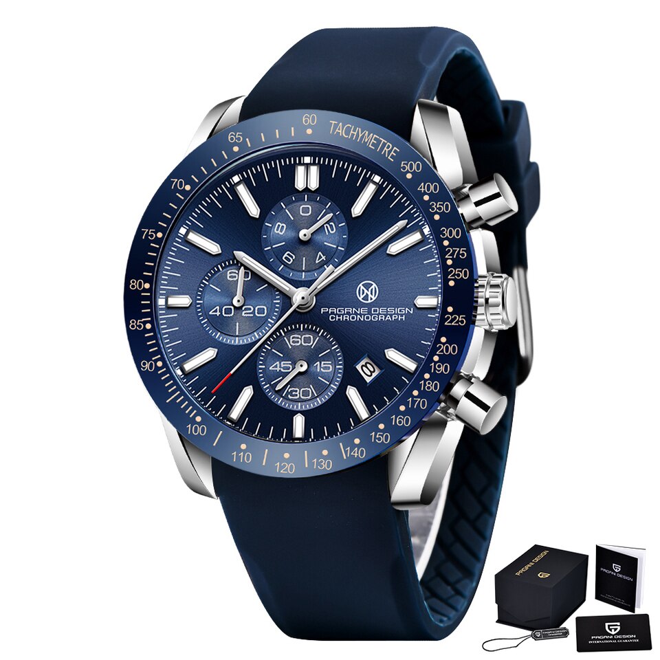 PAGANI DESIGN Men Quartz Watches 44MM Top Waterproof Luxury Business Sapphire Stainless Steel