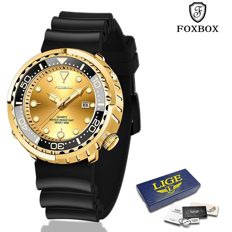 New Watch For Men Fashion Silicone belt Chronograph Sport Wristwatch 50M Waterproof Luminous Dive Male Clocks