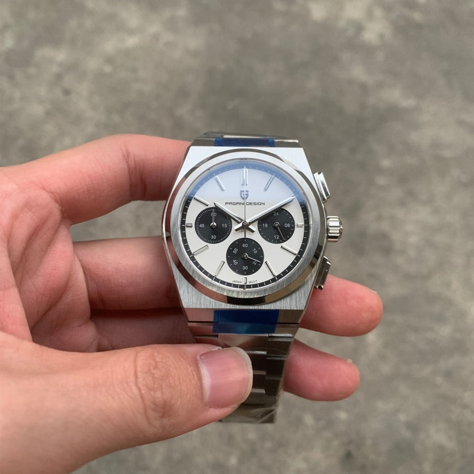 New Classic Men Sport Quartz Watches Sapphire Stainless Steel VK63 Waterproof Clock Relogios Masculinos