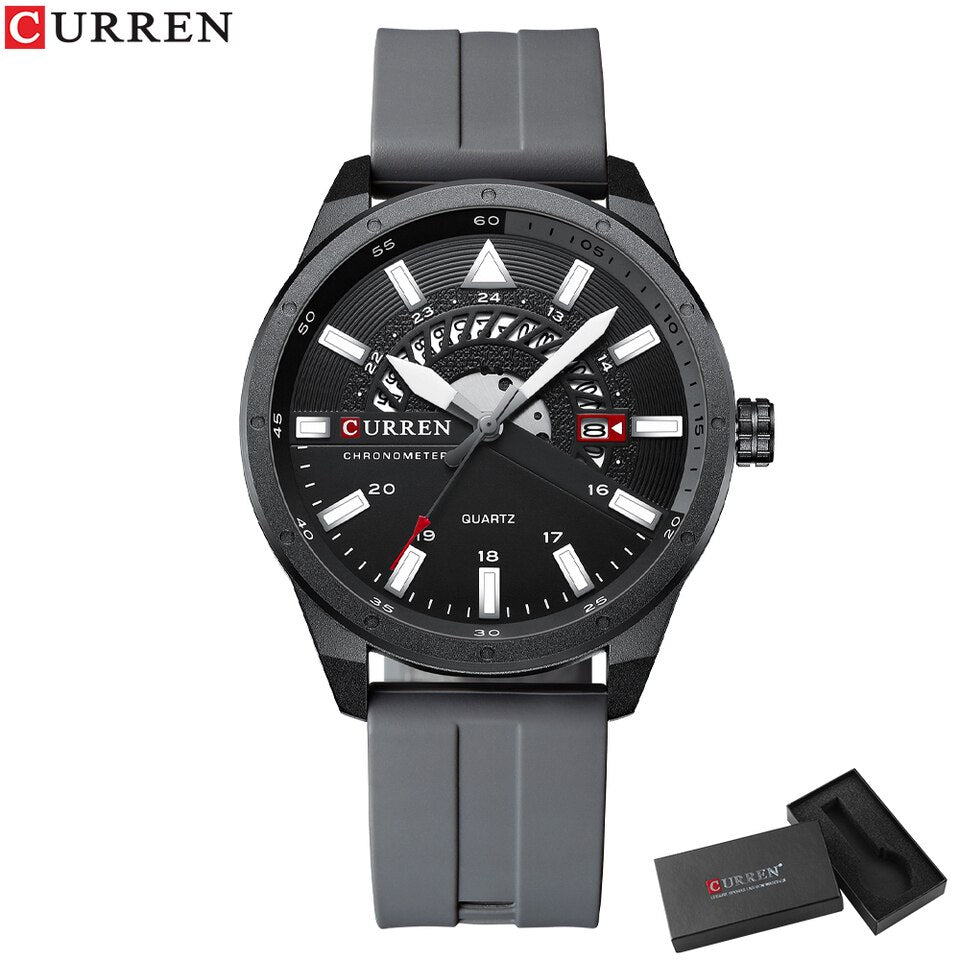 New Men Watch Top Brand Luxury Waterproof Sport Mens Watches Silicone Automatic Date Military Wristwatch